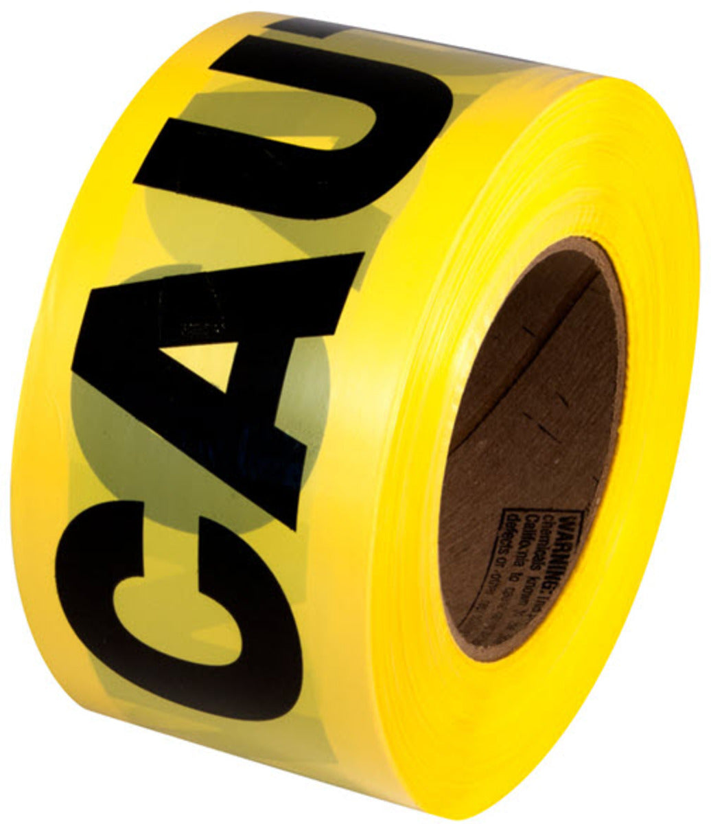 Radnor® 3" X 1000' Yellow 2 mil Barricade Tape "Caution"