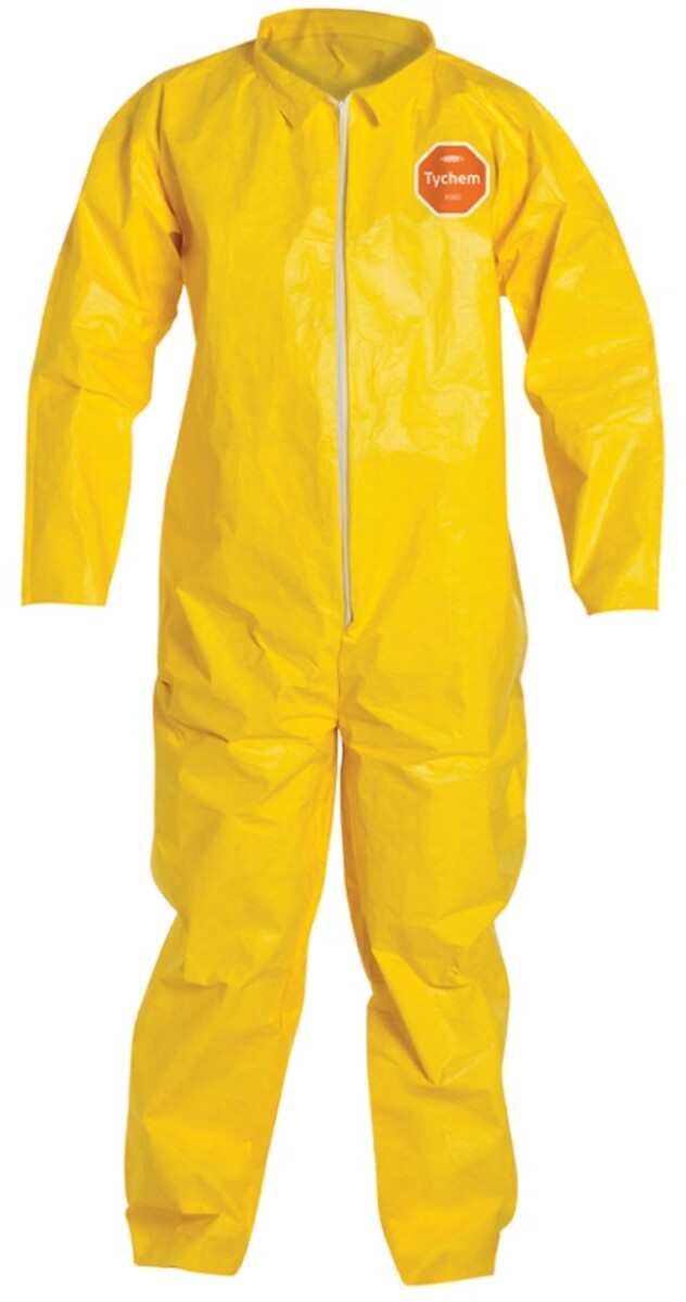 DuPont Yellow Tychem® 2000 10 mil Chemical Protective Coveralls (With Open Wrists And Ankles)