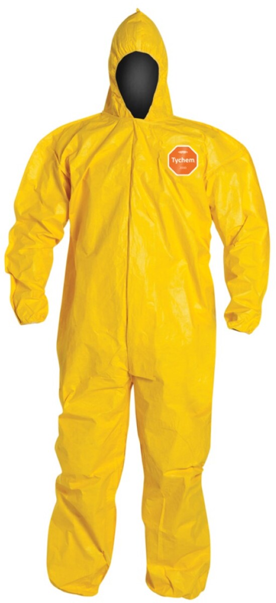 DuPont Yellow Tychem® 2000 10 mil Chemical Protective Coveralls (With Hood, Elastic Wrists And Ankles)