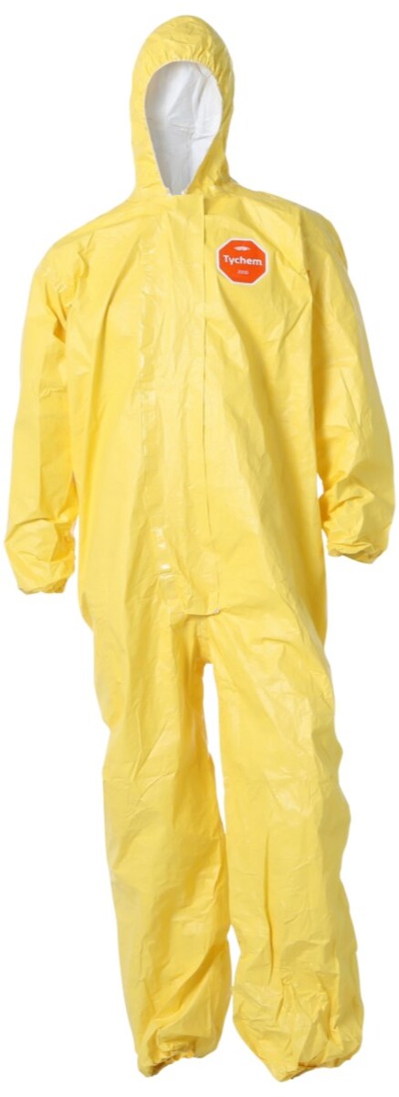 DuPont Yellow Tychem® 2000 10 mil Chemical Protective Coveralls (With Hood, Elastic Wrists And Ankles)