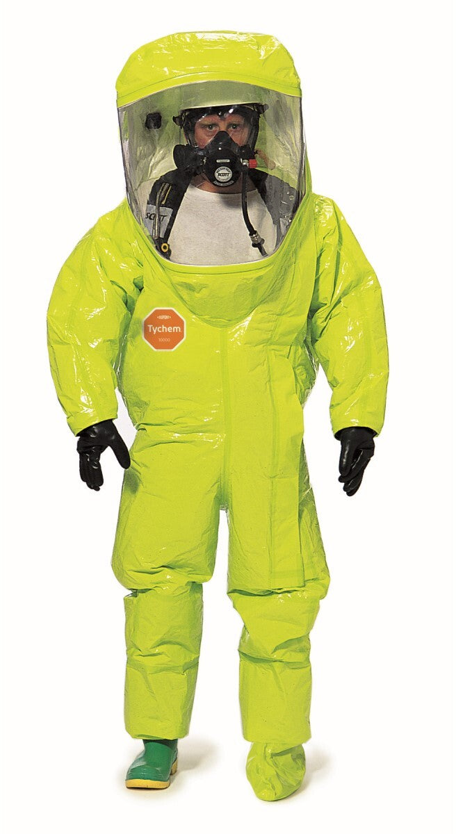 DuPont Yellow Tychem® 10000 28 mil Encapsulated Level A Chemical Protective Suit (With Expanded Back And Front Entry)