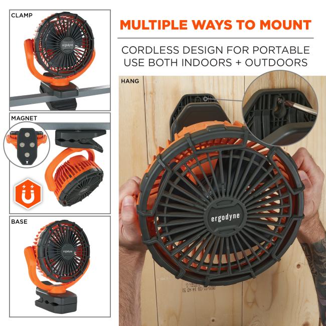 Ergodyne - Chill-Its 6090 Rechargeable Portable Jobsite Fan