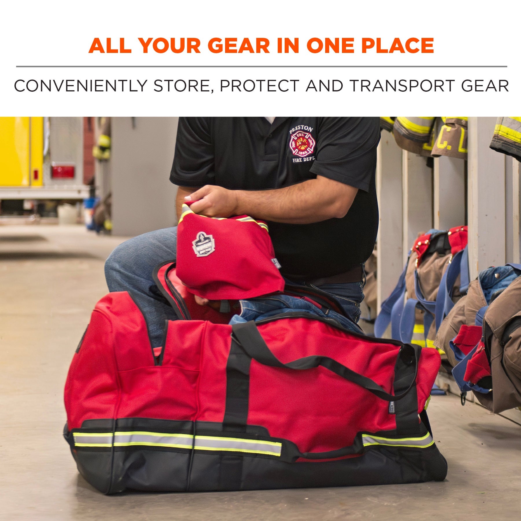 Erogdyne - Arsenal 5008 Firefighter Turnout Bag - Work Gear Duffel Bag, 126L