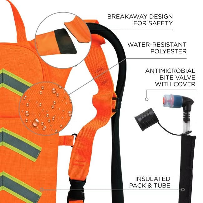 Ergodyne 2 Liter Orange Chill-Its® 5155HV Polyester Hydration Pack