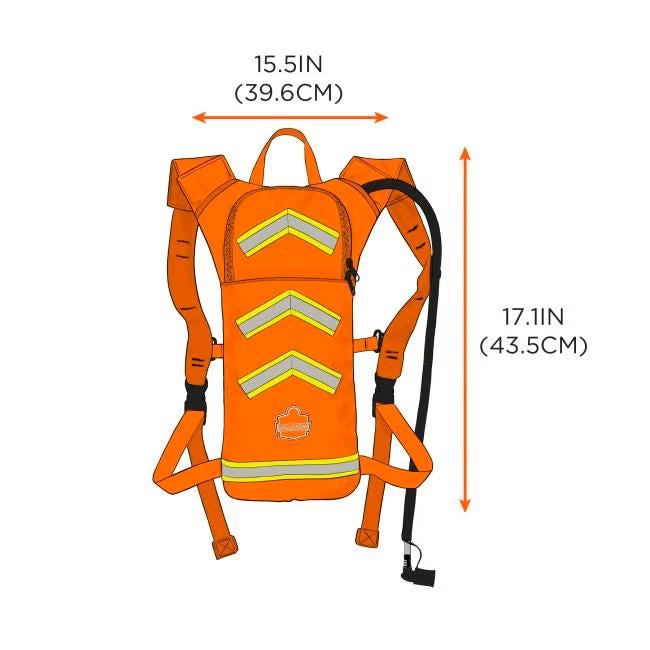 Ergodyne 2 Liter Orange Chill-Its® 5155HV Polyester Hydration Pack