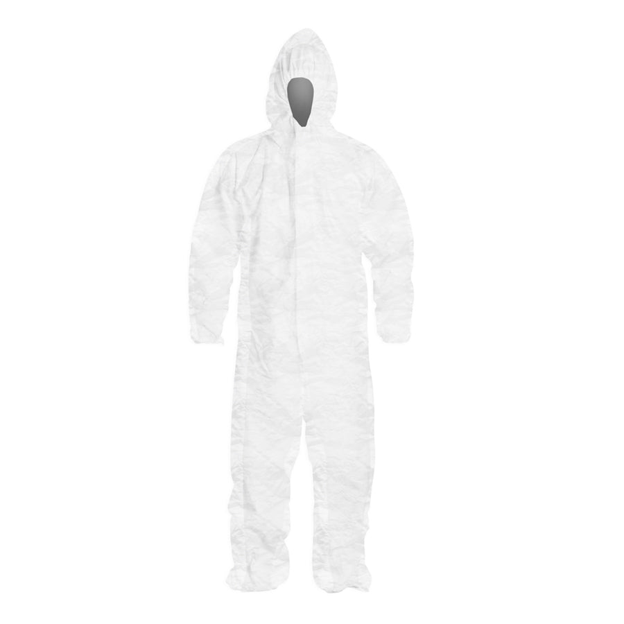 Liberty - Polygard Coverall - Medium Weight - Attached Hood & Boots, Elastic Wrists - Case of 25 Coveralls