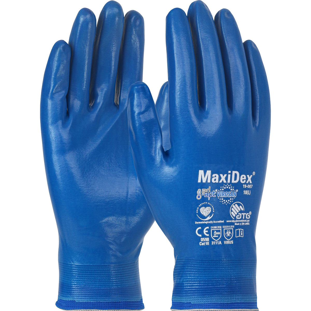 PIP - Seamless Knit Nylon Glove with Nitrile Coating and ViroSan™ Technology on Full Hand - Touchscreen Compatible - Dozen