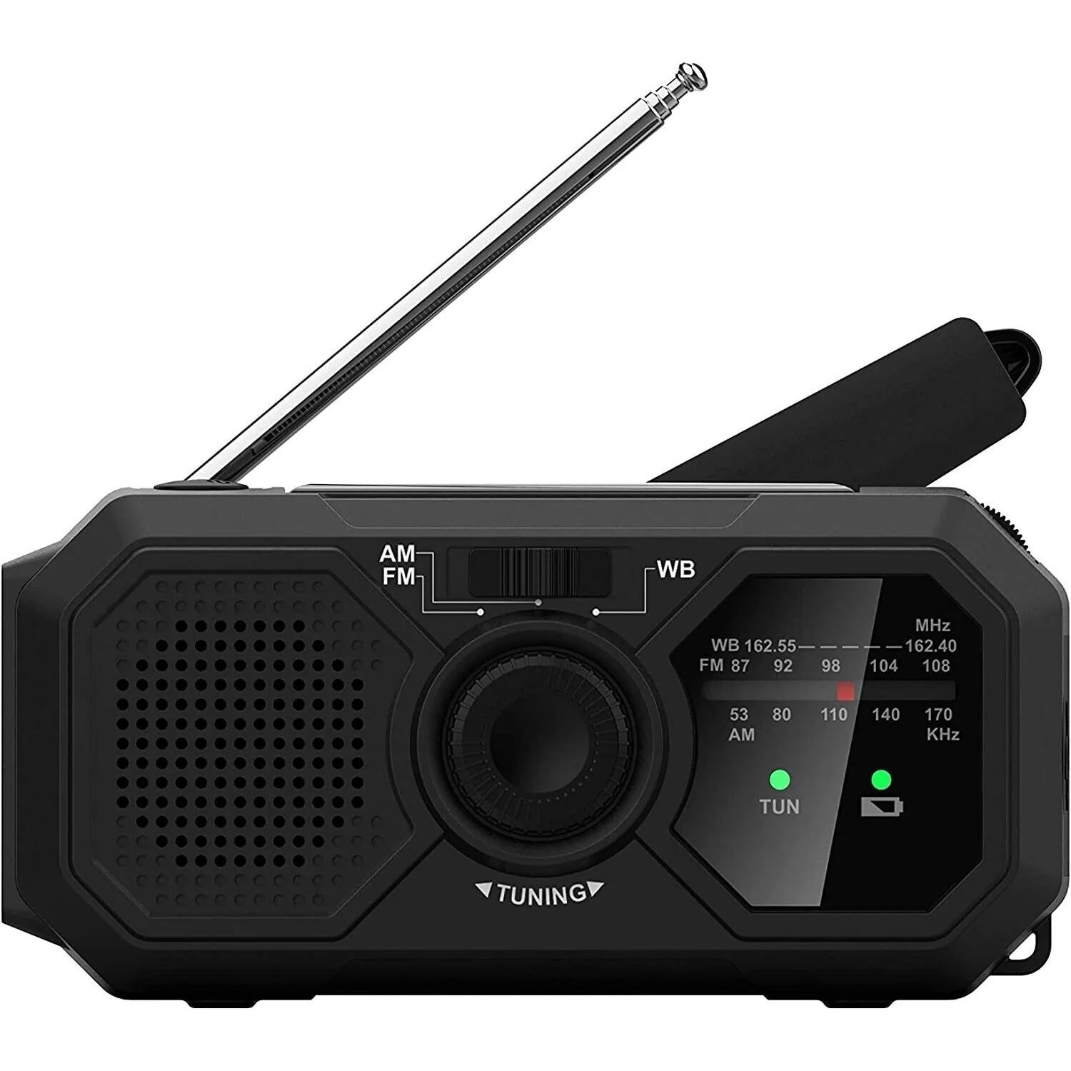 Kaito V5 Emergency AM FM Weather Radio Solar Panel Crank LED Flashlight