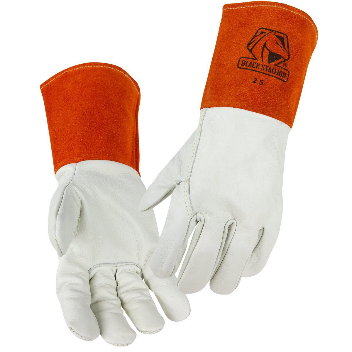 Black Stallion Top Grain Cowhide - Long Cuff Mig Welding Gloves - 25