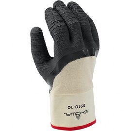 SHOWA™ Size 10 Heavy Duty Natural Rubber And Nitrile Palm Coated Work Gloves With Cotton Jersey Liner And Safety Cuff