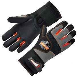 Ergodyne Black ProFlex® 9012 AVC padding And Neoprene Full Finger Anti-Vibration Gloves With Hook And Loop Cuff