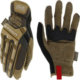 Mechanix Wear® Large Brown M-Pact® Open Cuff Synthetic Leather And TrekDry® Full Finger Mechanics Gloves With Hook And Loop Cuff