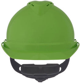 MSA Green V-Gard® Polyethylene Cap Style Hard Hat With Ratchet/6 Point Ratchet Suspension