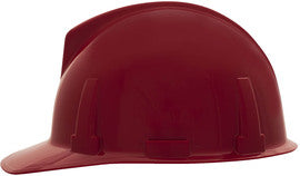 MSA Red Topgard® Polycarbonate Cap Style Hard Hat With Ratchet/4 Point Ratchet Suspension