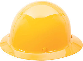 MSA Yellow Skullgard® Phenolic Full Brim Hard Hat With Ratchet/4 Point Ratchet Suspension