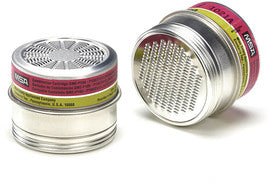 MSA Organic Vapors Sulfur Dioxide Chlorine Hydrogen Fluoride, Hydrogen Chloride, Chlorine Dioxide, Ammonia, Methylamine, Formaldehyde, Pesticides, Paints, Dusts, Radionuclides, Mists, Fumes, And Asbestos Respirator Cartridge For Comfo® Series Respirators