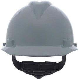MSA Gray Super V Polyethylene Cap Style Hard Hat With Ratchet/4 Point Ratchet Suspension