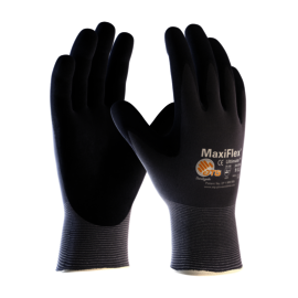 Protective Industrial Products MaxiFlex® Ultimate by ATG® 15 Gauge Black Nitrile Palm And Finger Coated Work Gloves With Gray Nylon And Elastane Liner And Continuous Knit Wrist