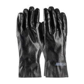 Protective Industrial Products Large Black ProCoat® Interlock Lined Supported PVC Chemical Resistant Gloves