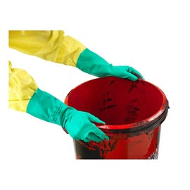 Ansell Green AlphaTec Solvex 37-676 Cotton Flocking Chemical Resistant Gloves
