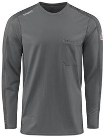 Bulwark® Small Regular Charcoal Cotton/Spandex Knit Flame Resistant T-Shirt