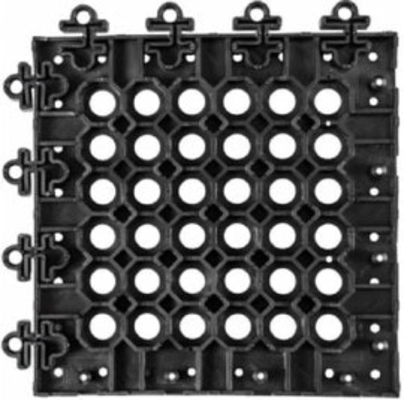 Superior Manufacturing 12" X 12" Black PVC NoTrax® Diamond Flex-Lok™ Anti Fatigue Floor Mat Tile