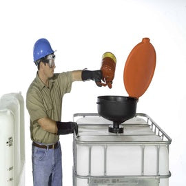 UltraTech 13 3/8" X 11" Burp-Free Ultra-Drum Funnel® Black Polyethylene