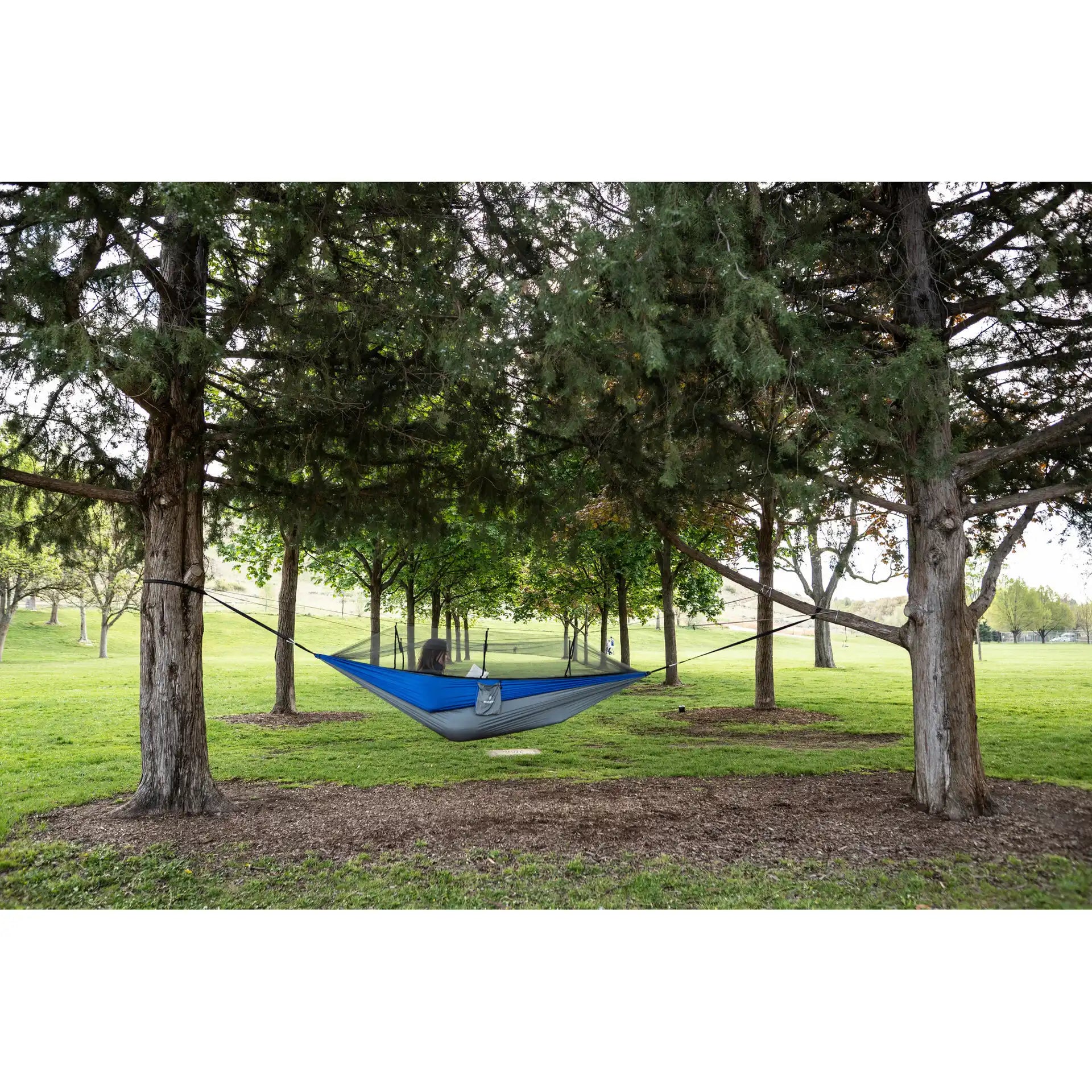 STANSPORT - PACKABLE NYLON HAMMOCK WITH MOSQUITO NETTING 102X54IN-BLUE