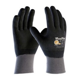 Protective Industrial Products 2X MaxiFlex® Endurance by ATG® 15 Gauge Black And Microdot Nitrile Full Hand Coated Work Gloves With Gray Nylon And Lycra® Liner And Continuous Knit Wrist