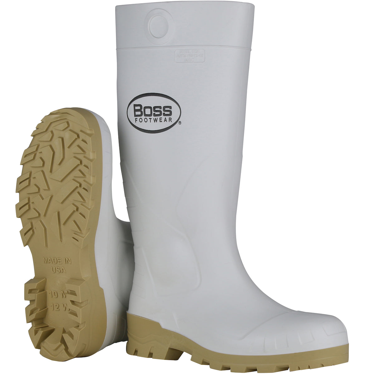 PIP - Boss 16" White PVC Plain Toe Boot