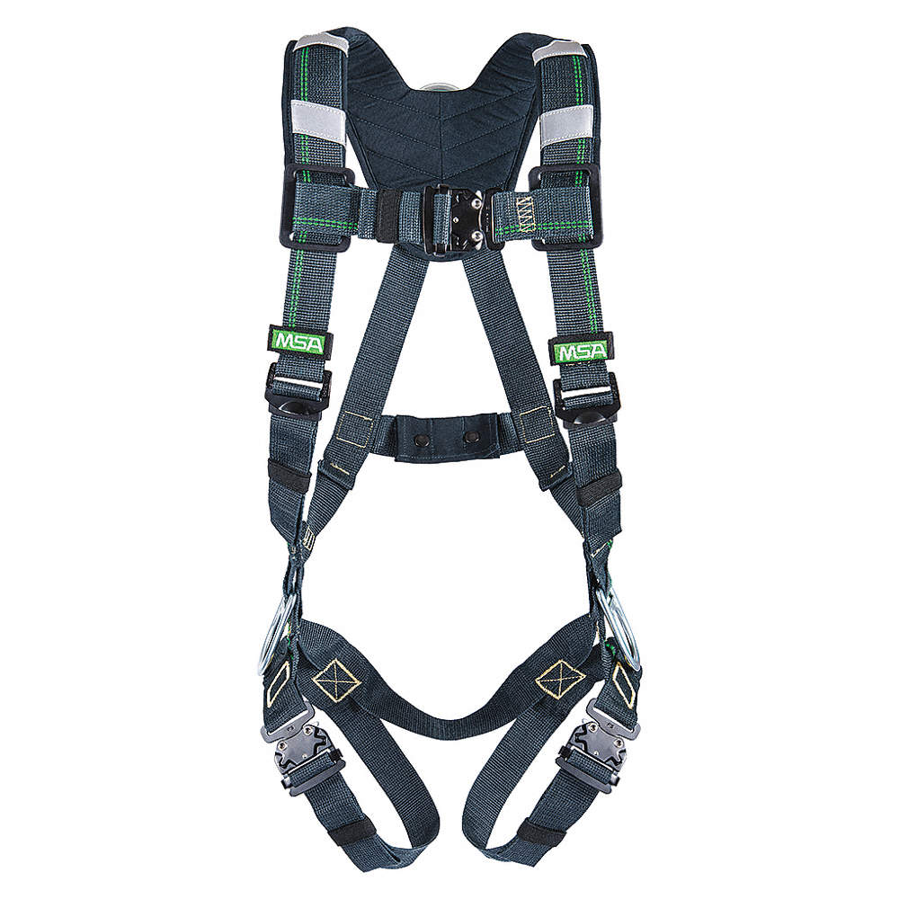EVOTECH Arc Flash Harness, BACK & HIP STEEL D-rings, Quick-Connect leg straps, Shoulder Padding, X-Small (XSM), Black