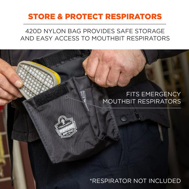 Arsenal 5184 Emergency Escape Respirator Bag - Waist Strap, Hook + Loop Flap Closure