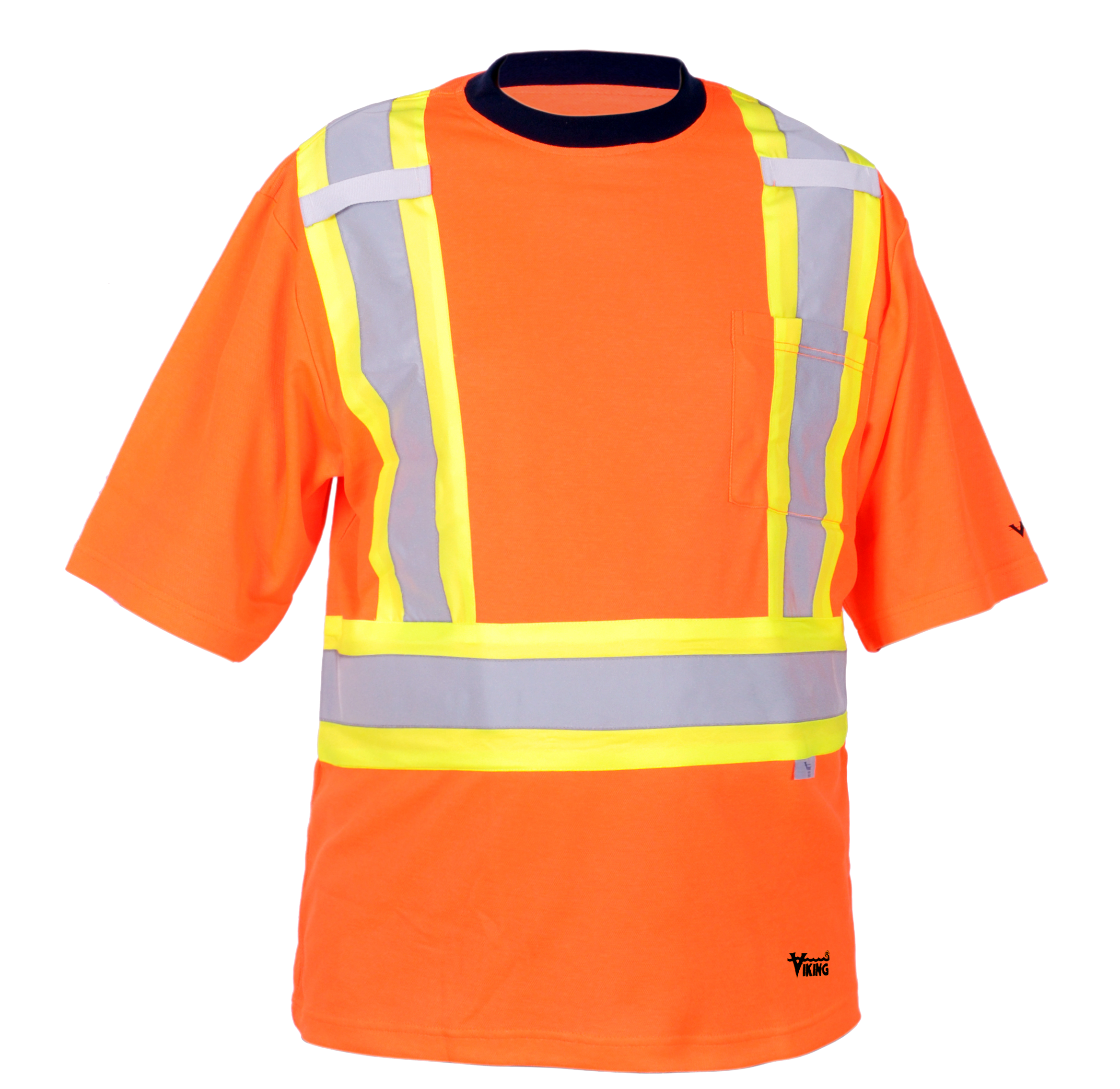 Viking Cotton Lined Striped Safety T-Shirt Orange