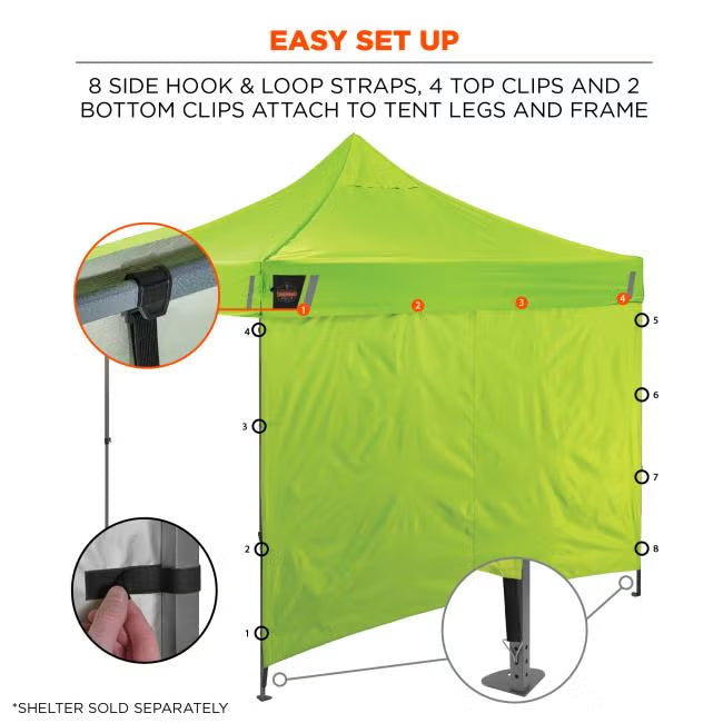 Ergodyne - Shax 6194 Pop-Up Tent Sidewall - 10ft x 10ft Tent
