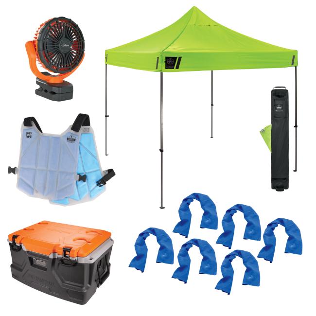Ergodyne - Chill-Its 6672 Heat Stress Prevention & Recovery Station Kit