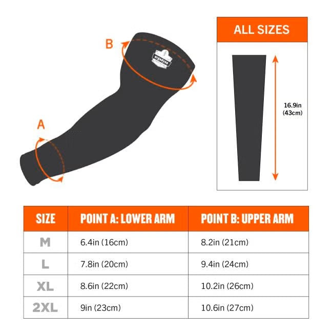Ergodyne - Chill-Its 6691 Cooling Arm Sleeves - Box-Handling Grip (Pair)