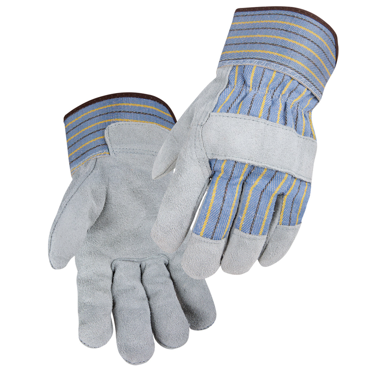 Black Stallion Shoulder Split Cowhide - Strap Back Basic Leather Palm Work Gloves - 6B