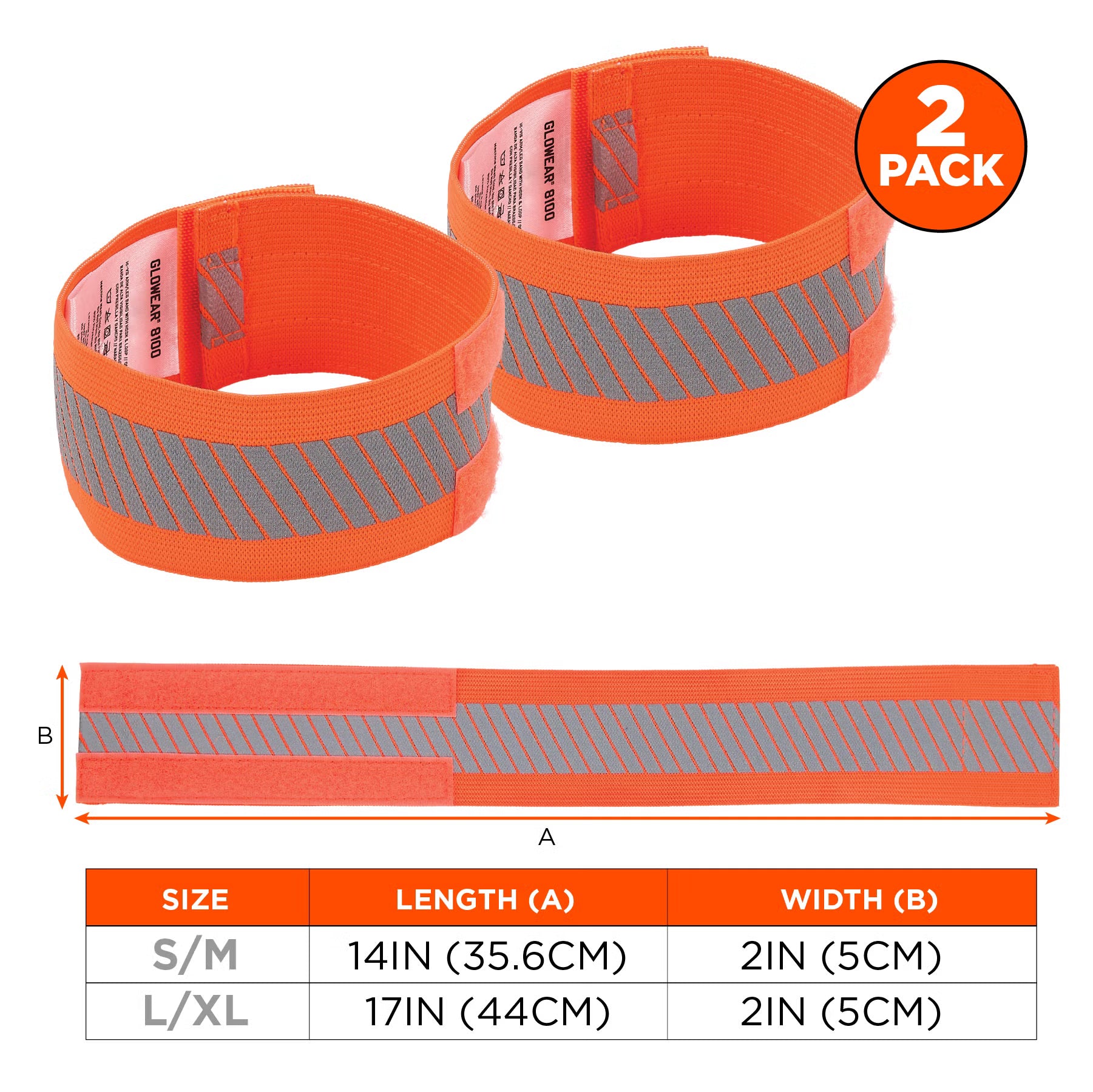 Ergodyne - GloWear 8100 Hi-Viz Arm/Leg Band with Hook & Loop