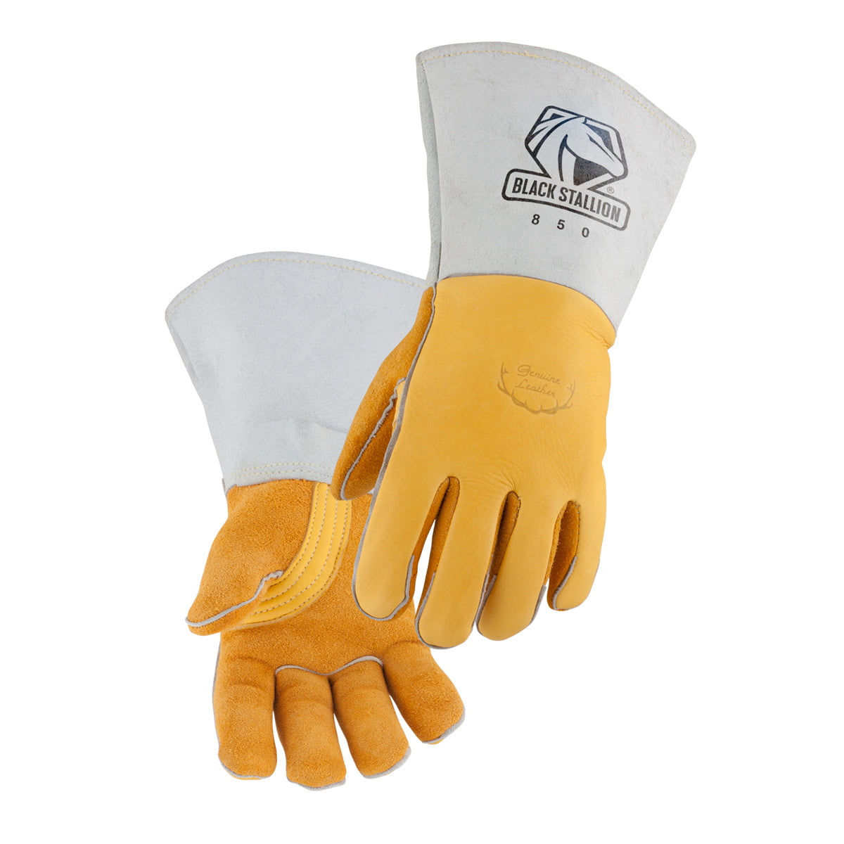 Black Stallion Gold Reversed Grain/Split Elkskin, Nomex Premium Welding Gloves - 850