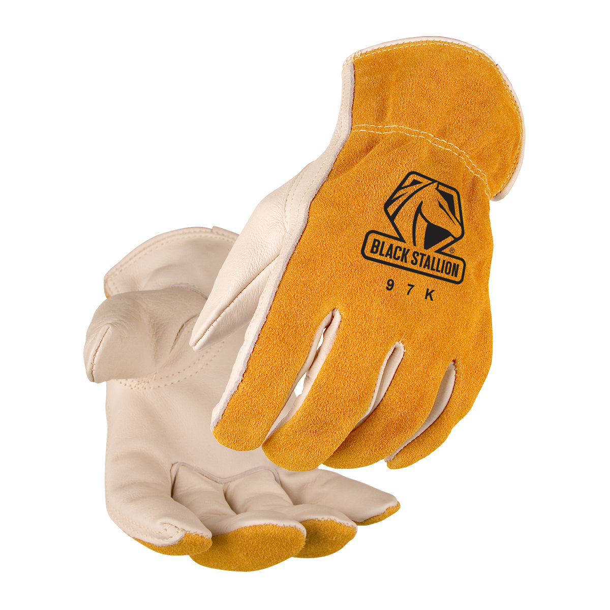 Black Stallion Grain/Split Cowhide - Kevlar® Sewn Driver'S Style Gloves - 97K