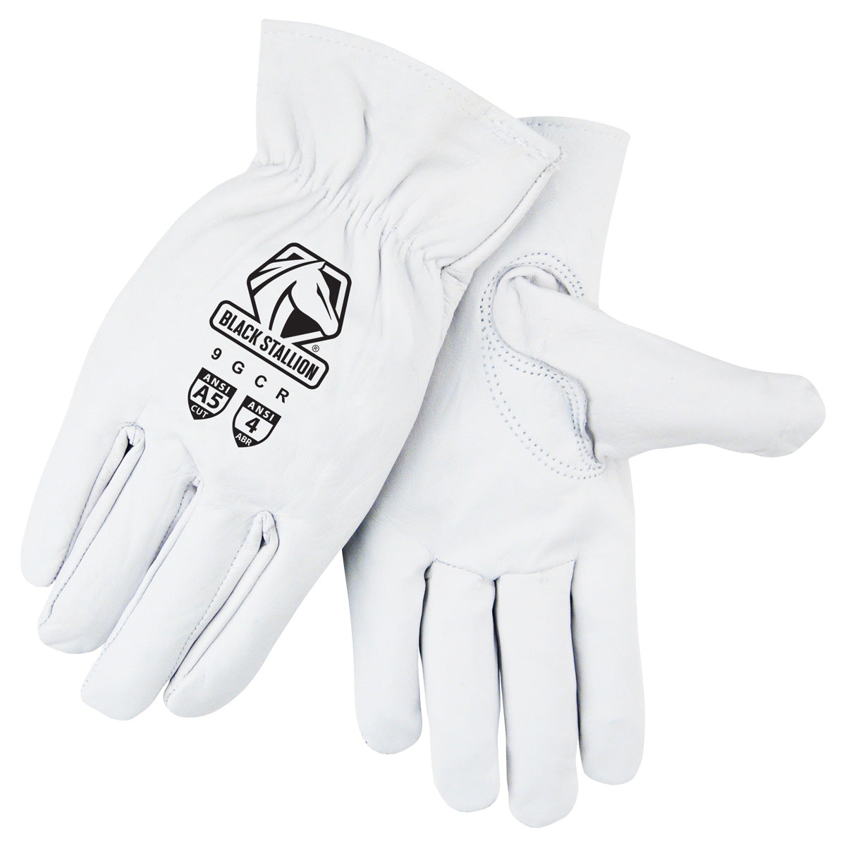 Black Stallion Premium ANSI Cut A5 Grain Goatskin Drivers Gloves with Elastic Wrist - 9GCR