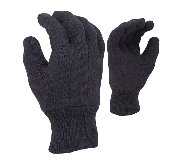 (TSK4002) Standard Size Economy Weight Brown Jersey Work Gloves (MEN'S)