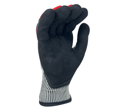 AquaSlash Vibe - 13G HDPE A4 (Wire-Core Steel) Double dipped sand foam nitrile palm coated gloves with EVA palm padding and TPR back hand - Dozen