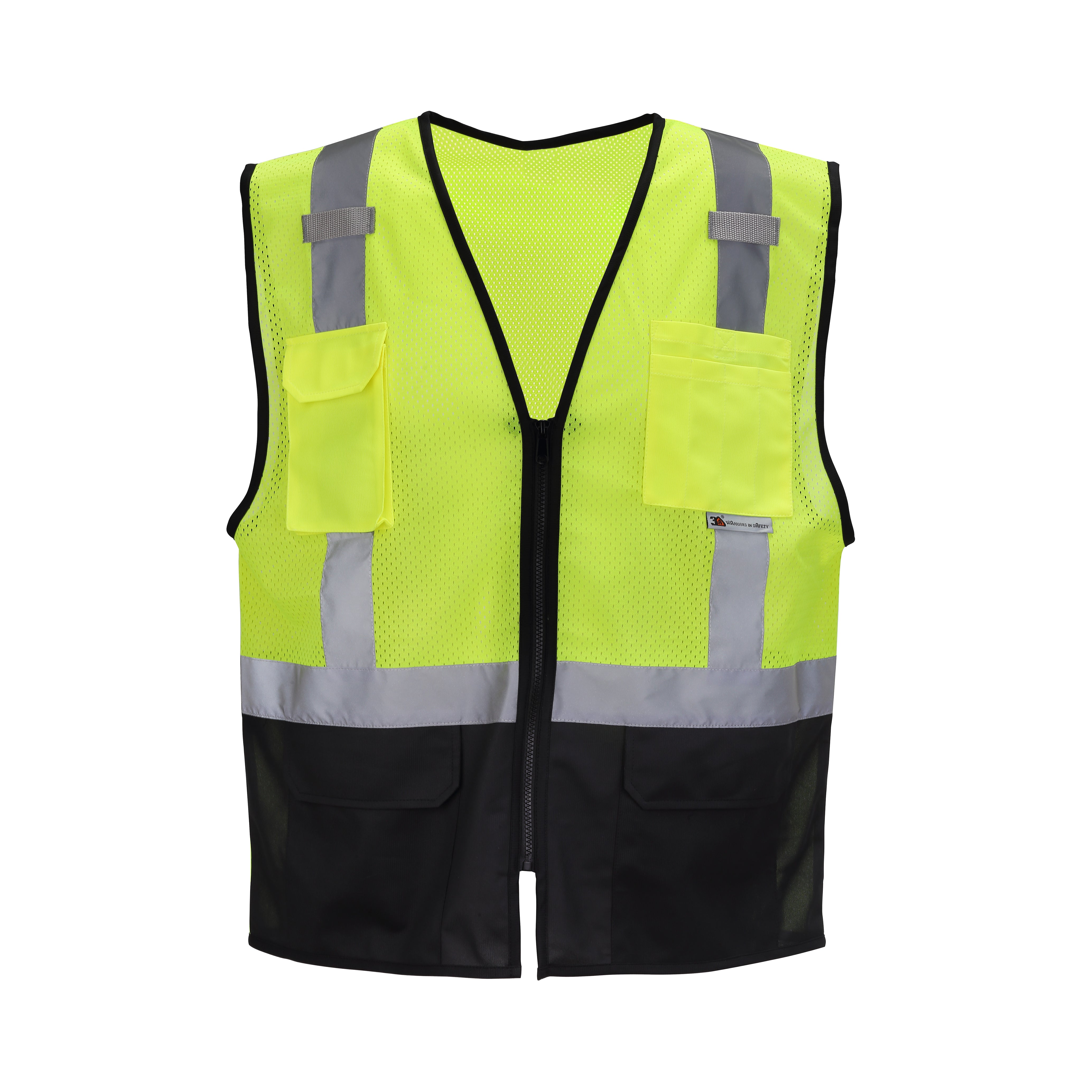 3A Safety - Ice Cool Mesh Black Bottom Vest - Lime/ Black