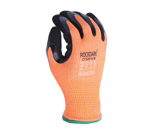 Double Dipped Black Sandy-Foam Nitrile coated Palm, Fleece Lined, Waterproof Barrier, ANSI A4 - Dozen