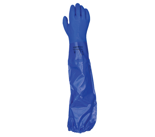 Task Gloves - Oil Task Blue Guardian Rough finish 24” Extended long sleeve, Triple dipped PVC coating, cotton liner Gloves - Dozen