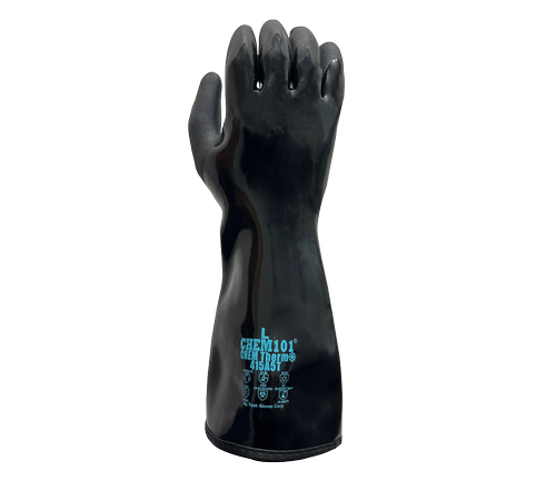 Task Gloves CHEM101® Chem Thermo - Black smooth Co-Polymer Fully coated, Black Sandy-Foam Co-Polymer palm coated, 15 Gauge Aramid+Glass Fiber+10 Gauge Acrylic Terry liner, ANSI Cut A5, 15" Length - Dozen