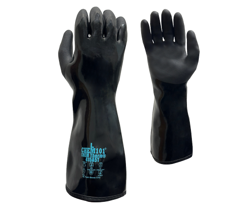Task Gloves CHEM101® Chem Thermo - Black smooth Co-Polymer Fully coated, Black Sandy-Foam Co-Polymer palm coated, 15 Gauge Aramid+Glass Fiber+10 Gauge Acrylic Terry liner, ANSI Cut A5, 15" Length - Dozen