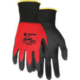 MCR Safety Ninja® BNF 18 Gauge Black Nitrile Palm Coated Work Gloves With Black Nylon And Spandex Liner And Knit Wrist Cuff