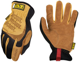 Mechanix Wear Tan And Brown Leather FastFit® Leather Full Finger Mechanics Gloves With Elastic Cuff
